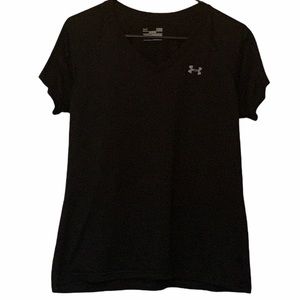 Under Armour Black V-Neck Workout Top Size Large
